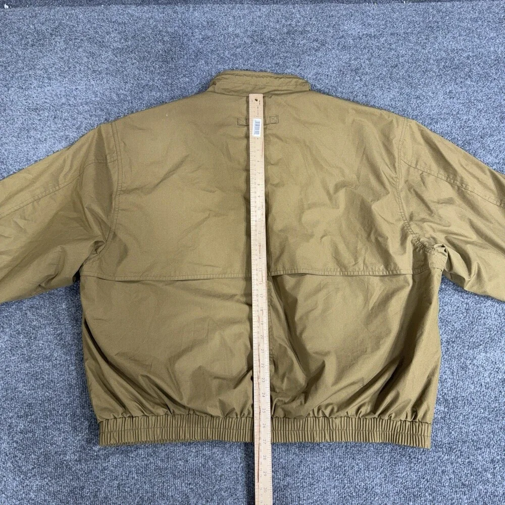 Vintage London Fog FOG Mens Jacket Tan Green Full Zip Bomber Windbreaker Korea
